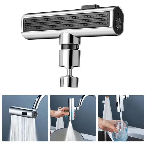 Image of JIALTO Waterfall 3 in 1 360° Kitchen Faucet Head Replacement, Splash-Proof Kitchen Sink Faucet Suitable for Washing Frui
