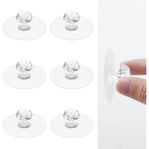 Image of JIALTO Adhesive Clear Cabinet Drawer Knobs Hook- 10pcs