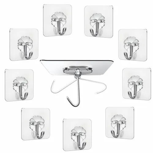 Image of Jialto Adhesive Hooks Set, 10 Pcs, 5kg, Reusable