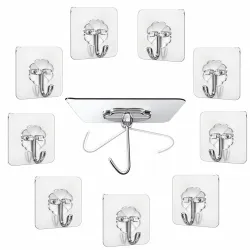 Jialto Adhesive Hooks Set, 10 Pcs, 5kg, Reusable