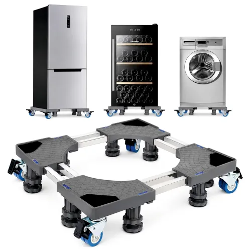 Image of JIALTO Adjustable Washing Machine Stand Trolley