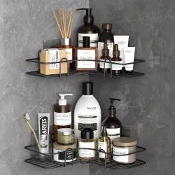 JIALTO Metal Bathroom Shelf for Wall, 2 Pcs Bathroom Accessories