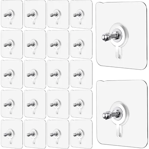 Image of JIALTO Wall Hooks (Pack of 20, Heavy Duty Adhesive)