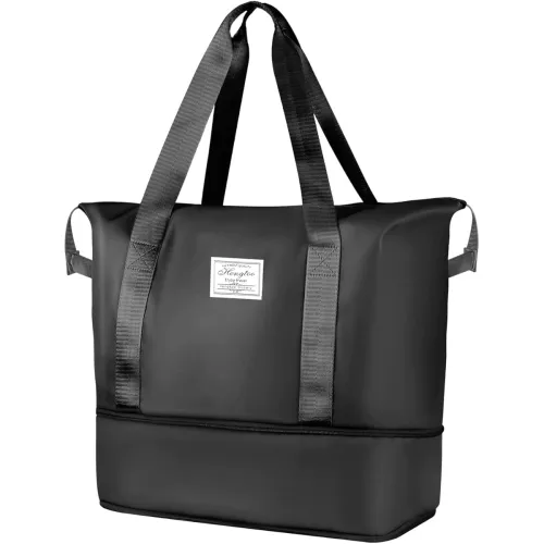 Image of JIALTO Women’s 41L Nylon Duffle Travel Bag – Black