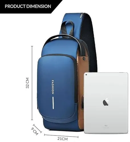 Image of Jigooly  Shoulder bag and blue golden blackpack Rucksack - 3 L  (Blue)