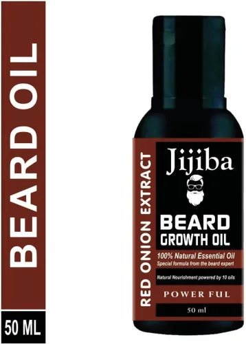 Image of jijiba Red onion extract Power ful Beard Growth Oil for Longer and Thicker Beard and Moustache Hair Oil (50 ml)