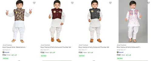 Image of Jinat Fashion Kid's Ethnic Sets upto 82% Discount