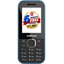 JioBharat B2 4G Keypad Phone with 6 Months Free Recharge | Safety Shield Feature | JioTV | JioHotstar | JioSaavn | JioPay (UPI & SoundPay) | Powerful 2000mAh Battery | Blue | Locked Network