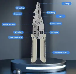 Jiqop Multifunctional Wire Stripper Crimper Cable Cutter Professional Electrical Wire Stripping Tool Wire Cutter Wire Cu