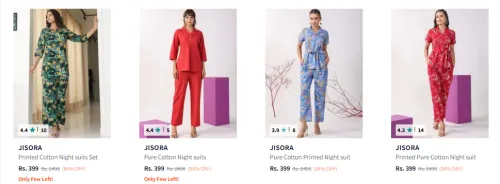 Image of Jisora Women's Night Suits starting @ ₹399