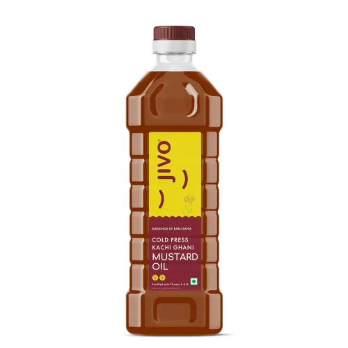 Image of JIVO Cold Pressed Kachi Ghani Chemical Free Mustard Daily Cooking Oil, 1 Litre