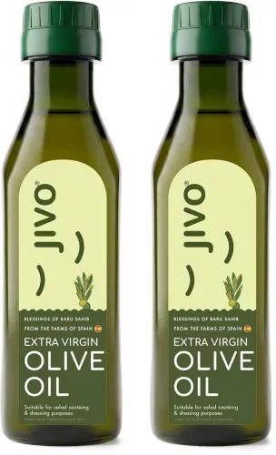 Image of JIVO Extra Virgin Olive Oil | Imported From Spain | High in MUFA, Vitamin E | Olive Oil PET Bottle (2 x 200 ml)