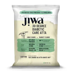 Jiwa 30 Degree Diabetic Care Atta | 1 Kg | Soft Fluffy Rotis | Chakki Ground Flour | Low GI | Wholegrain Flour | 100% Natural Ingredients | Suitable for Diabetics & Pre Diabetics