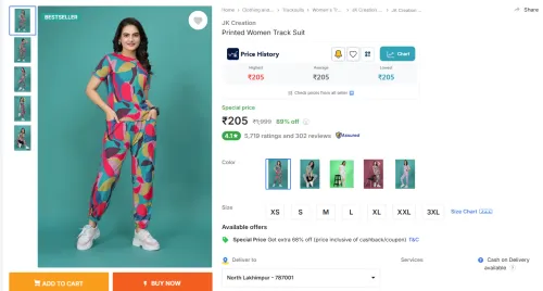 Image of JK Creation  Printed Women Track Suit