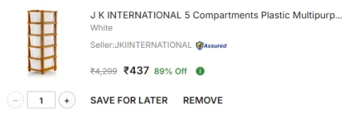 Image of J K INTERNATIONAL 5Compartments Plastic Multipurpose Drawer