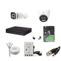JK Vision 2.4MP ColorVu CCTV Camera System for Home, Office, School (1 Bullet, 1 Dome, 500 GB Hard Disk, 4 Channel Power