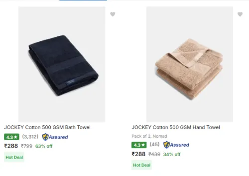 Image of Jockey Bath Towels Starts @ ₹288