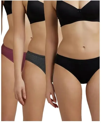 Image of JOCKEY Pack of 3 Women Bikini Black,
