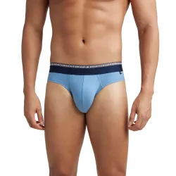 Jockey US59 Men Super Combed Cotton Elastane Stretch Solid Brief with Ultrasoft Waistband_(Pack of 2)_Blue Heaven_L