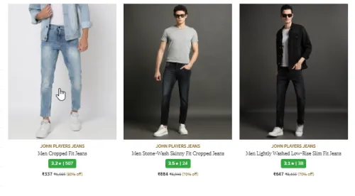 Image of John Player Jeans Minimum 80% Discount