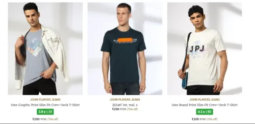 Image of JOHN PLAYERS Fit Crew-Neck T-Shirt