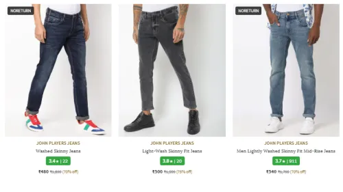 Image of John Players Men Fashion Jeans Minimum 70% Discount