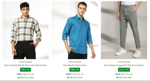 Image of John Players Men's Cloths upto 70% discount