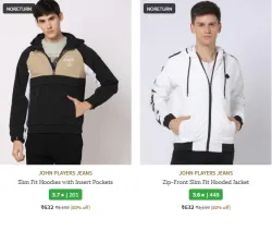 JOHN PLAYERS Mens Jackets Upto 80% Disount