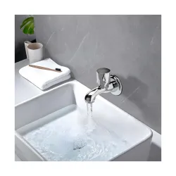Johnson Coral Brass Bib Cock Faucet Wall Mount| Corrosion Free | for bathrooms, Kitchens, Gardens | Bib Cock with Flange Disc Valve | Blue Chrome Colour Faucet| 10 Years Warranty
