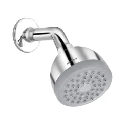 Johnson Dew Overhead Shower with Shower Arm | ABS Rain Flow Rotating 75mm long & 78mm wide rounded shower head with 129mm long shower arm| 1-Year Warranty (S0813CSAMZ - Chrome)