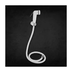 Johnson Sapphire Health Polished Faucet with 1 Metre PVC Hose Pipe & Wall Hook| ABS Premium Jet Spray for Toilet| 1 Yr Warranty (S1848AMZ - White Colour)
