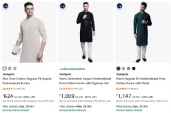 Jompers Embroidered Cotton Kurtas for Men at minimum 88% Discount