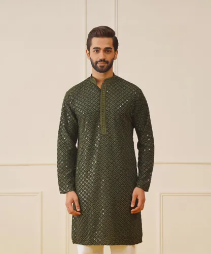 Image of Jompers Embroidered Pure Cotton Straight Kurta 