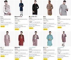 Jompers Mens Embroidered Sequinned Kurta Up-To 92% Discount