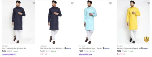 Image of Jompers Men's Ethnic Sets at minimum 70% Discount