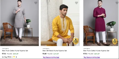 Image of Jompers Mens Ethnic Sets Upto 88% Off