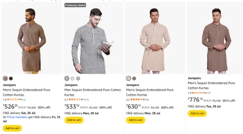 Image of Jompers Men's Kurta Upto 90% Discount
