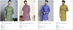 Jompers Men's Kurtas at minimum 74% Discount
