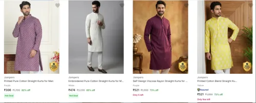 Image of Jompers Men's Kurtas upto 85% Discount