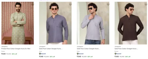 Image of Jompers Men's Kurtas upto 88% Discount