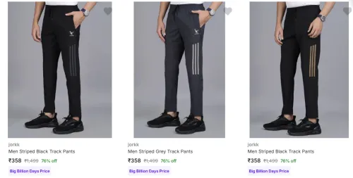 Image of Jorkk Men's Track Pants upto 76% Discount