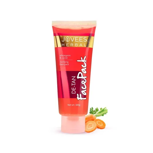 Image of Jovees Herbal De-Tan Face Pack | Contains Wheat Germ and Carrot | For Tan Removal and Skin Revitalization | Bright and G