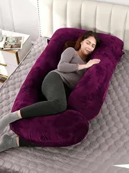 JOXMAN Polyester Fibre Pregnancy Pillow Pack of 1 Solid pillow (Wine)