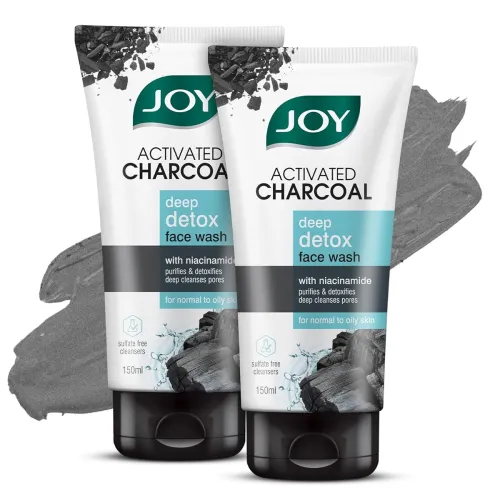 Image of Joy Activated Charcoal Face Wash for Oily Skin 150ml x 2 