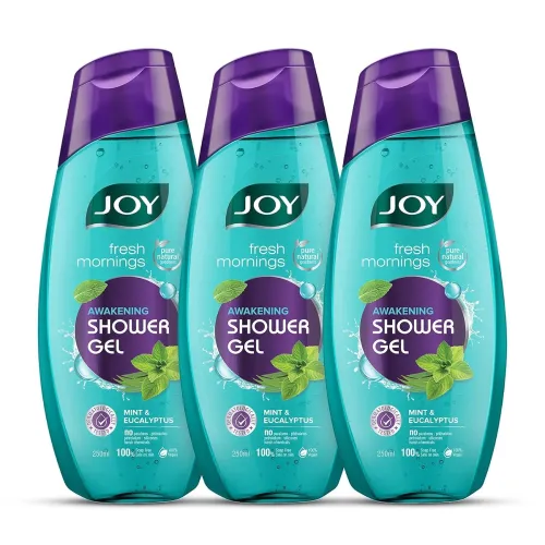 Image of Joy Cooling Mint Shower Gel Body Wash Soap Value Combo Pack (250ml x 3)