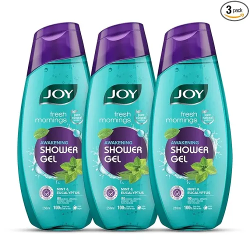 Image of Joy Cooling Mint Shower Gel Body Wash Soap Value Combo Pack (250ml x 3) | With Peppermint for Skin Cooling & Eucalyptus 