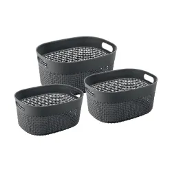 Joyo Plastic Filo Oval Storage Basket for Kitchen, Office, Fruits, Toys, Vegetables | Multipurpose Organizer for Bathroo