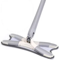 jpdsrn Easy Self-Wringing Microfiber Flat Floor X Shape mop Wet & Dry Mop (Grey)