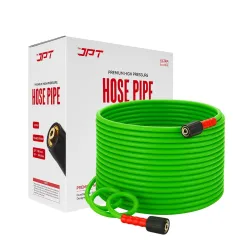 JPT Ultra Heavy-Duty 15MTR Flexible High Pressure Washer Hose Pipe | German Standard M22 x 15MM Thread | Up To 600Bar / 8700PSI | Double PVC Layers Build | Tangle & Kink Free Design