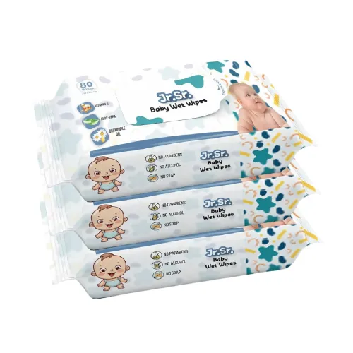 Image of Jr. Sr. Baby Wipes 80 Wipes x Pack of 3-240 Wipes 